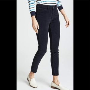 High rise, skinny black corduroy jeans